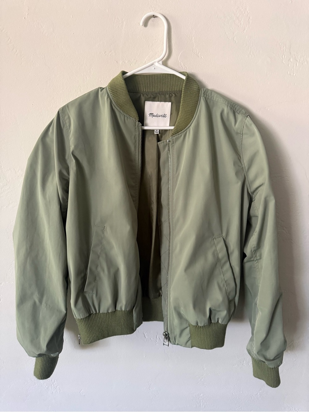 Madewell Sage Green Bomber Jacket